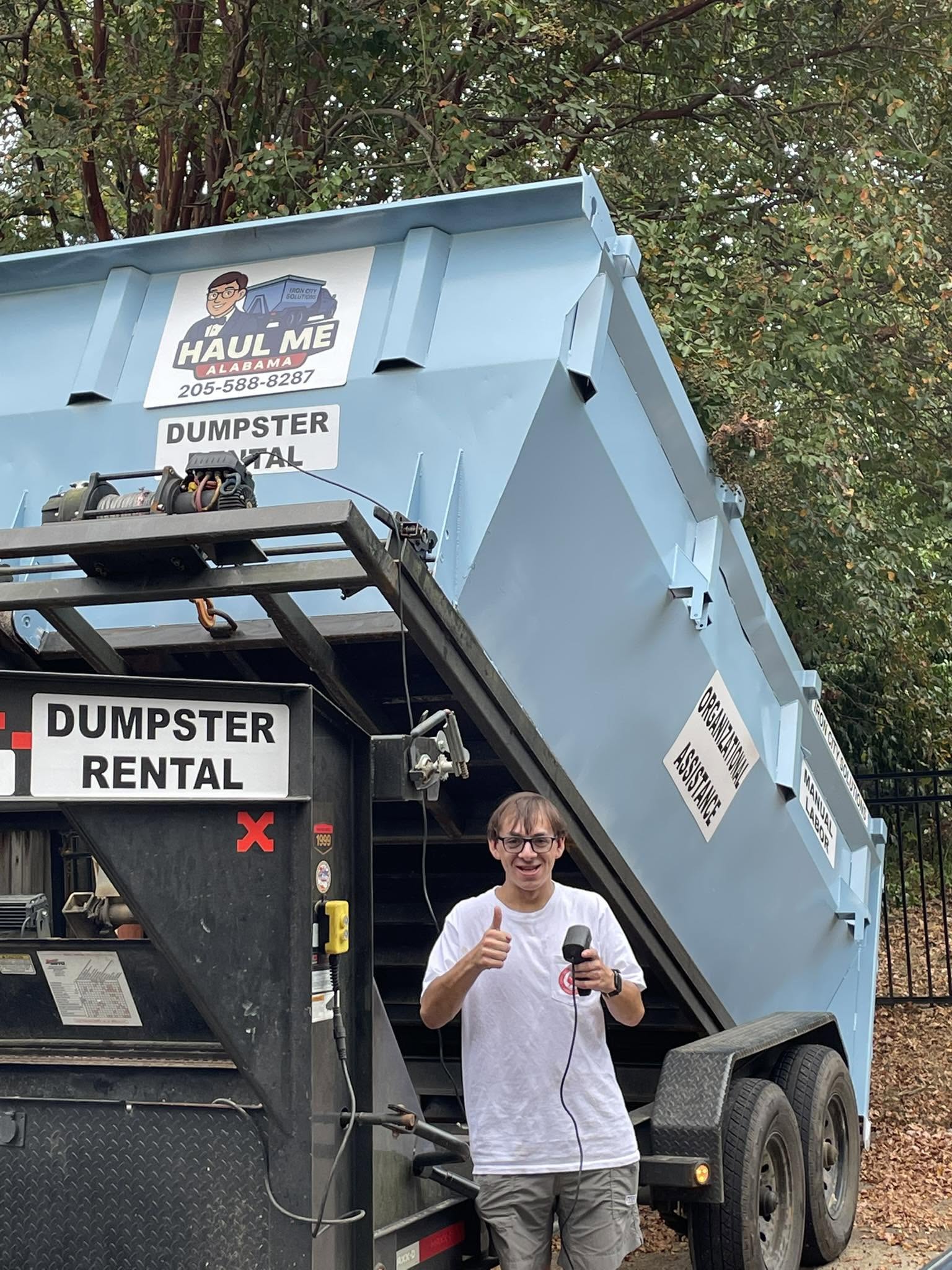 Haul Me Alabama dumpster rental truck in Greater Birmingham